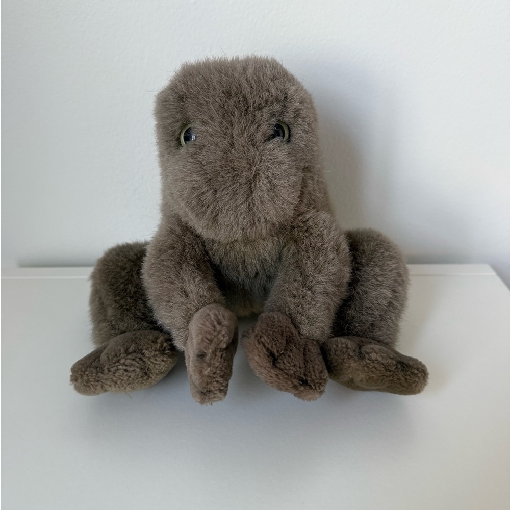 VTG 1985 GUND RIBBITT FROG PLUSH 6125 CROAKING RATTLE SOUND STUFFED ANIMAL EUC